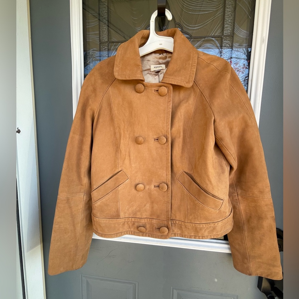 Women’s Medium Fossil Lambskin Leather Jacket